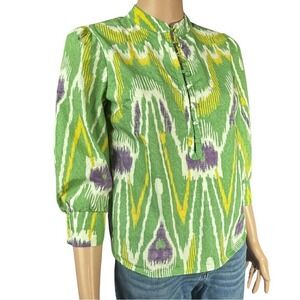 Anthropologie Sharona Henley Blouse Size XS
